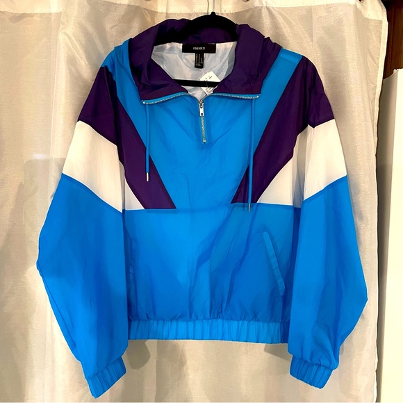 Forever21 colourblock half zip windbreaker - Picture 1 of 6